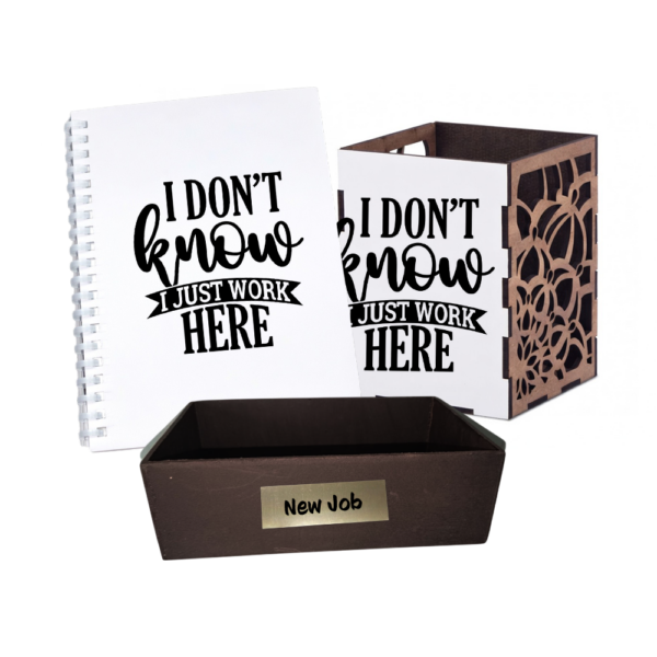 I don't know pencil holder and notebook gift set